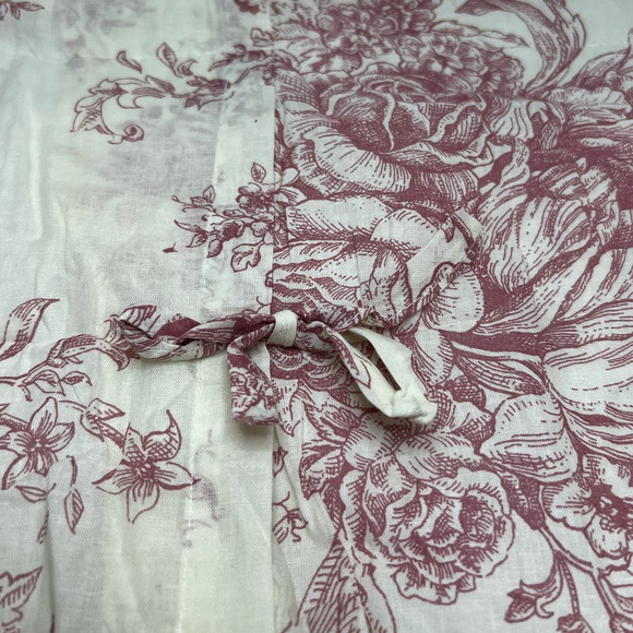 Melange Home Red Toile Embroidered Vintage French Inspired Cotton Pillow 1 Sham - Picture 10 of 10